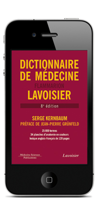 smartphone avec application dictionnaire de médecine Kernbaum