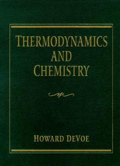 Couverture de l’ouvrage Thermodynamics and chemistry