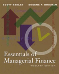 Couverture de l’ouvrage Essentials of managerial finance. (12° Ed. Bound)