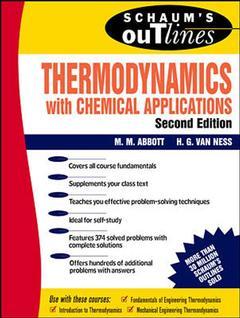 Couverture de l’ouvrage Thermodynamics (Schaum), 2nd ed 89 theory and problems