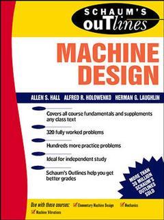 Couverture de l’ouvrage Machine design (including 320 solved problems) Schaum