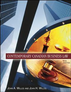 Cover of the book Contemporary canadian business law (7th ed )