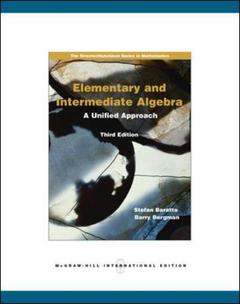 Couverture de l’ouvrage Elementary and intermediate algebra (3rd ed )