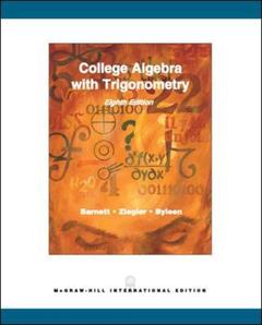 Couverture de l’ouvrage College algebra with trigonometry (8th ed )