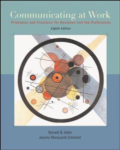 Cover of the book Communicating at work with student cd-rom and olc bind-in card (8th ed )