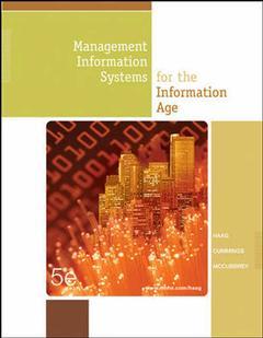 Couverture de l’ouvrage Management information systems for the information age with cd and olc (5th ed )