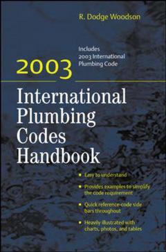 Couverture de l’ouvrage International plumbing codes handbook, 2003