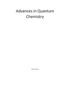 Cover of the book Advances in Quantum Chemistry