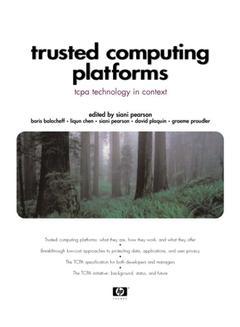 Couverture de l’ouvrage Trusted computing platforms : TCPA technology in context