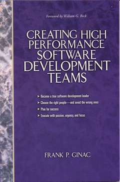 Couverture de l’ouvrage Creating and leading high performance software development teams