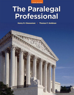Couverture de l’ouvrage The paralegal professional (3rd ed )