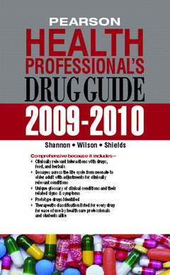 Couverture de l’ouvrage Pearson health professional's drug guide 2009-2010
