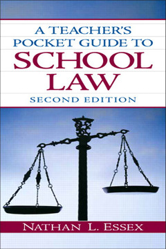 Couverture de l’ouvrage A teacher's pocket guide to school law (2nd ed )