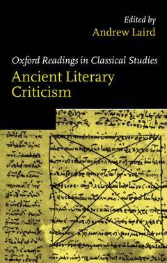 Couverture de l’ouvrage Ancient Literary Criticism