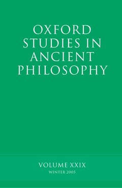 Couverture de l’ouvrage Oxford Studies in Ancient Philosophy XXIX