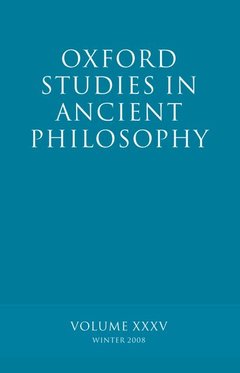 Couverture de l’ouvrage Oxford Studies in Ancient Philosophy XXXV