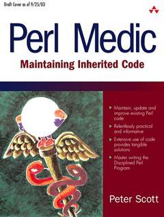 Couverture de l’ouvrage Perl medic : Maintaining inherited codes