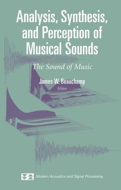 Couverture de l’ouvrage Analysis, Synthesis, and Perception of Musical Sounds