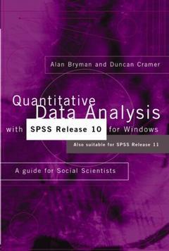 Couverture de l’ouvrage Quantitative data analysis with SPSS release 10 for Windows