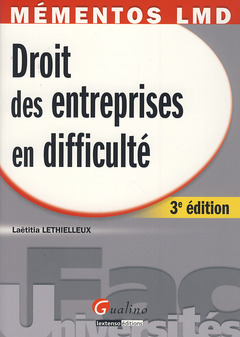Couverture de l’ouvrage mémentos lmd - droit des entreprises en difficulté - 3ème édition