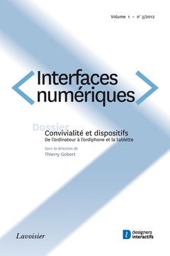 Couverture de l’ouvrage Interfaces numériques Volume 1 N° 3/Septembre-Décembre 2012