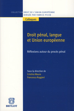 Couverture de l’ouvrage Droit pénal, langue et union européenne. Réflexions autour du procès pénal