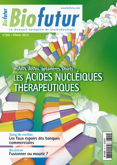 Couverture de l’ouvrage Biofutur N° 340 : miARN, ARNsi, aptamères, Bbaits ..., Les acides nucléiques thérapeutiques (Février 2013)