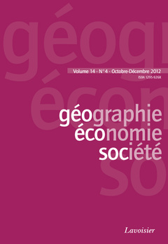 Couverture de l’ouvrage Géographie, économie, société. Volume 14 N° 4 - Octobre-Décembre 2012