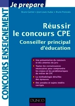 Couverture de l’ouvrage Réussir le concours CPE (Conseiller principal d'éducation) 