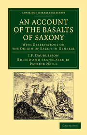 Couverture de l’ouvrage An Account of the Basalts of Saxony