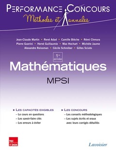 Couverture de l’ouvrage Mathématiques MPSI 1re année