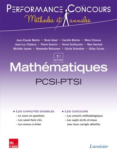 Couverture de l’ouvrage Mathématiques 1re année PCSI-PTSI