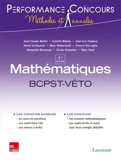 Couverture de l’ouvrage Mathématiques 1re année BCPST VÉTO