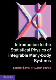 Couverture de l’ouvrage Introduction to the Statistical Physics of Integrable Many-body Systems