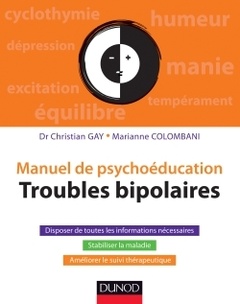 Couverture de l’ouvrage Manuel de psychoéducation - Troubles bipolaires