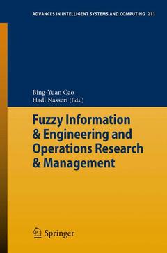 Couverture de l’ouvrage Fuzzy Information & Engineering and Operations Research & Management
