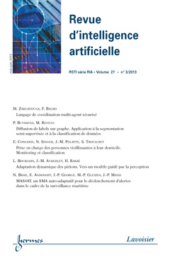 Couverture de l’ouvrage Revue d'intelligence artificielle RSTI série RIA Volume 27 N° 3/Mai-Juin 2013