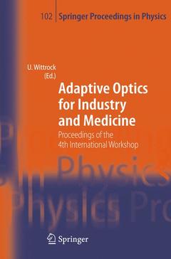 Couverture de l’ouvrage Adaptive Optics for Industry and Medicine