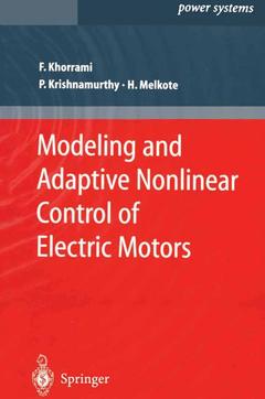 Couverture de l’ouvrage Modeling and Adaptive Nonlinear Control of Electric Motors