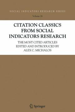 Couverture de l’ouvrage Citation Classics from Social Indicators Research