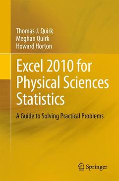Couverture de l’ouvrage Excel 2010 for Physical Sciences Statistics