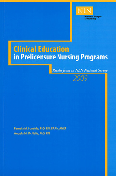 Couverture de l’ouvrage Clinical Education in Prelicensure Nursing Programs
