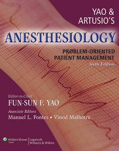 Couverture de l’ouvrage Yao and Artusio's Anesthesiology 