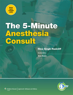 Couverture de l’ouvrage 5-Minute Anesthesia Consult