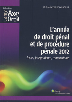 Cover of the book L'année de droit pénal et de procédure pénale 2012