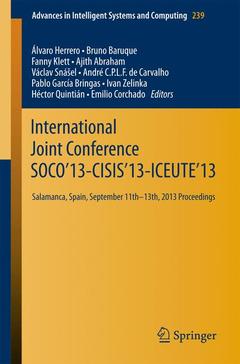 Couverture de l’ouvrage International Joint Conference SOCO’13-CISIS’13-ICEUTE’13