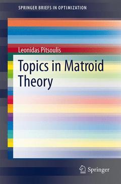 Cover of the book Topics in Matroid Theory
