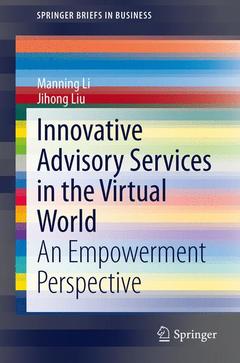 Couverture de l’ouvrage Innovative Advisory Services in the Virtual World