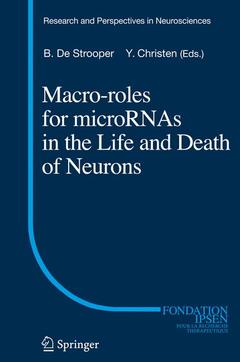 Couverture de l’ouvrage Macro Roles for MicroRNAs in the Life and Death of Neurons