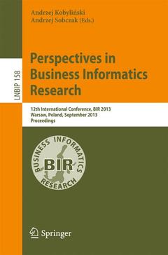 Couverture de l’ouvrage Perspectives in Business Informatics Research